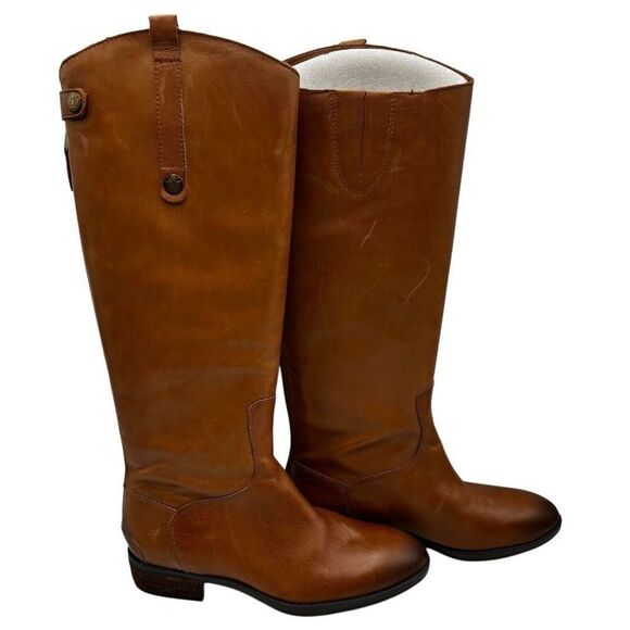 Sam Edelman Penny Leather Riding Boots Brown Size 7.5W NWOT - Picture 1 of 13